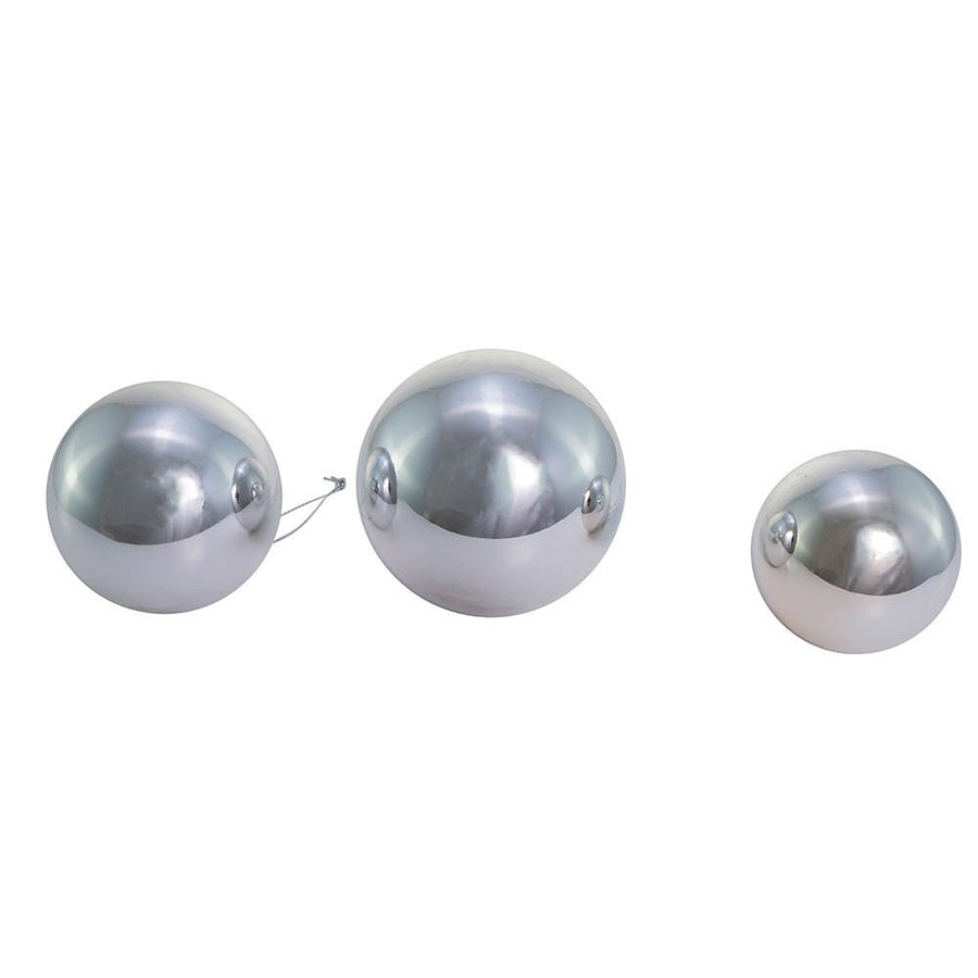 60MM-80MM Glass Shiny Silver Ball Ornaments