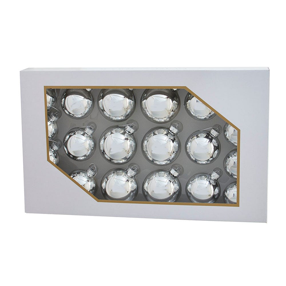 60MM-80MM Glass Shiny Silver Ball Ornaments