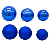 60MM - 80MM Glass Shiny and Matte Blue Mixed Ball Ornaments