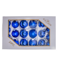 60MM - 80MM Glass Shiny and Matte Blue Mixed Ball Ornaments