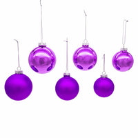 60MM - 80MM Glass Shiny and Matte Purple Mixed Ball Ornaments