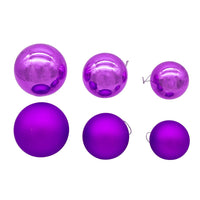 60MM - 80MM Glass Shiny and Matte Purple Mixed Ball Ornaments