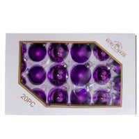 60MM - 80MM Glass Shiny and Matte Purple Mixed Ball Ornaments
