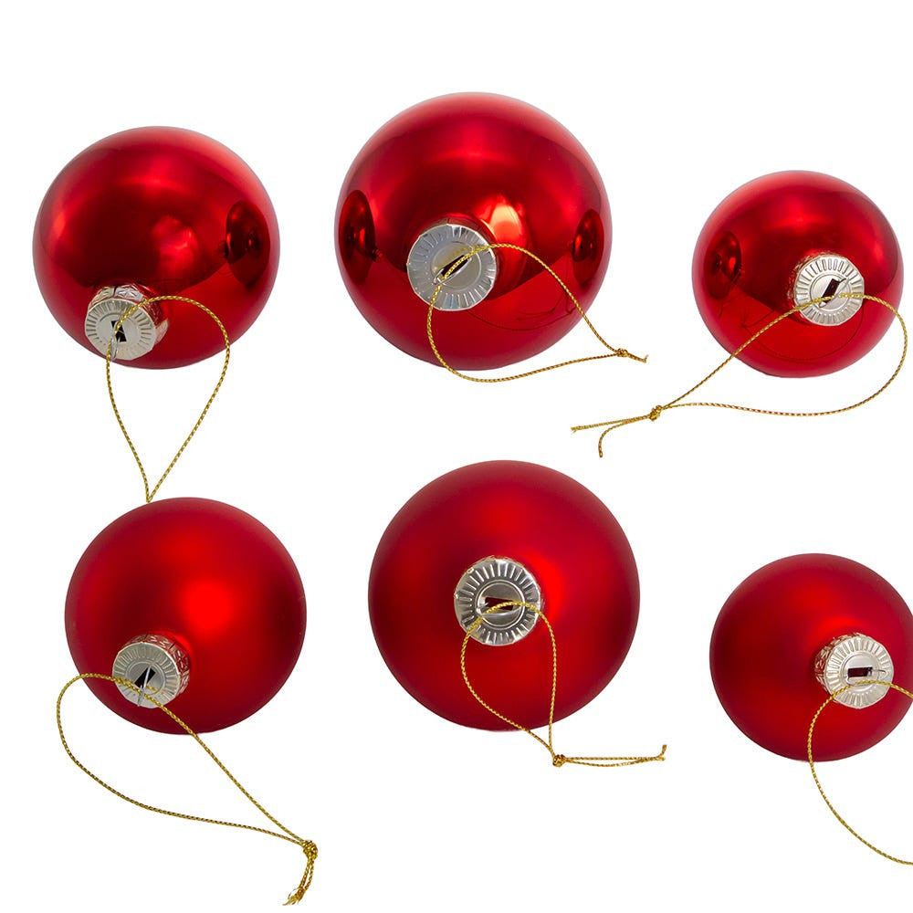 60MM 80MM Glass Shiny and Matte Red Ball Ornaments