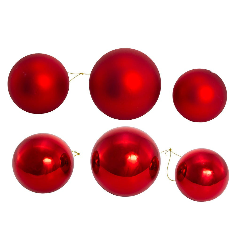 60MM 80MM Glass Shiny and Matte Red Ball Ornaments