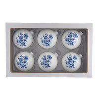 80MM Glass Shiny Indigo Blue Design Ball Ornaments