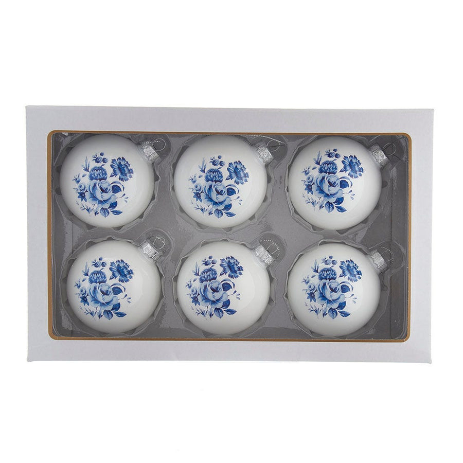 80MM Glass Shiny Indigo Blue Design Ball Ornaments