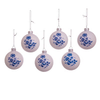 80MM Glass Shiny Indigo Blue Design Ball Ornaments
