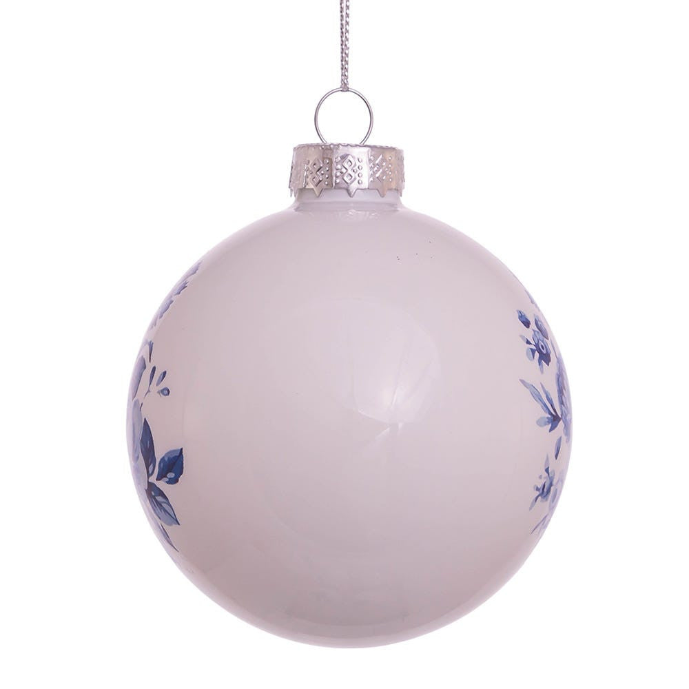 80MM Glass Shiny Indigo Blue Design Ball Ornaments