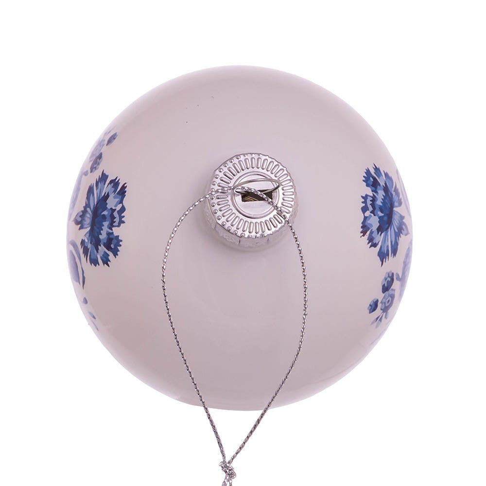 80MM Glass Shiny Indigo Blue Design Ball Ornaments