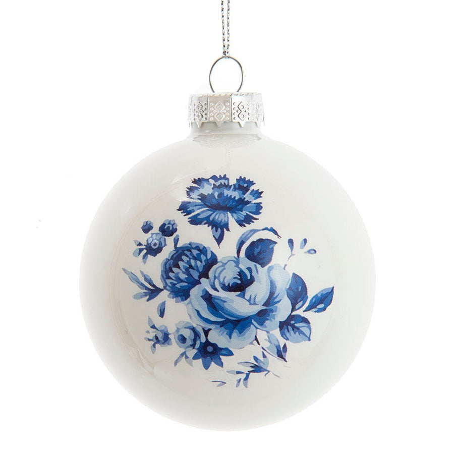 80MM Glass Shiny Indigo Blue Design Ball Ornaments