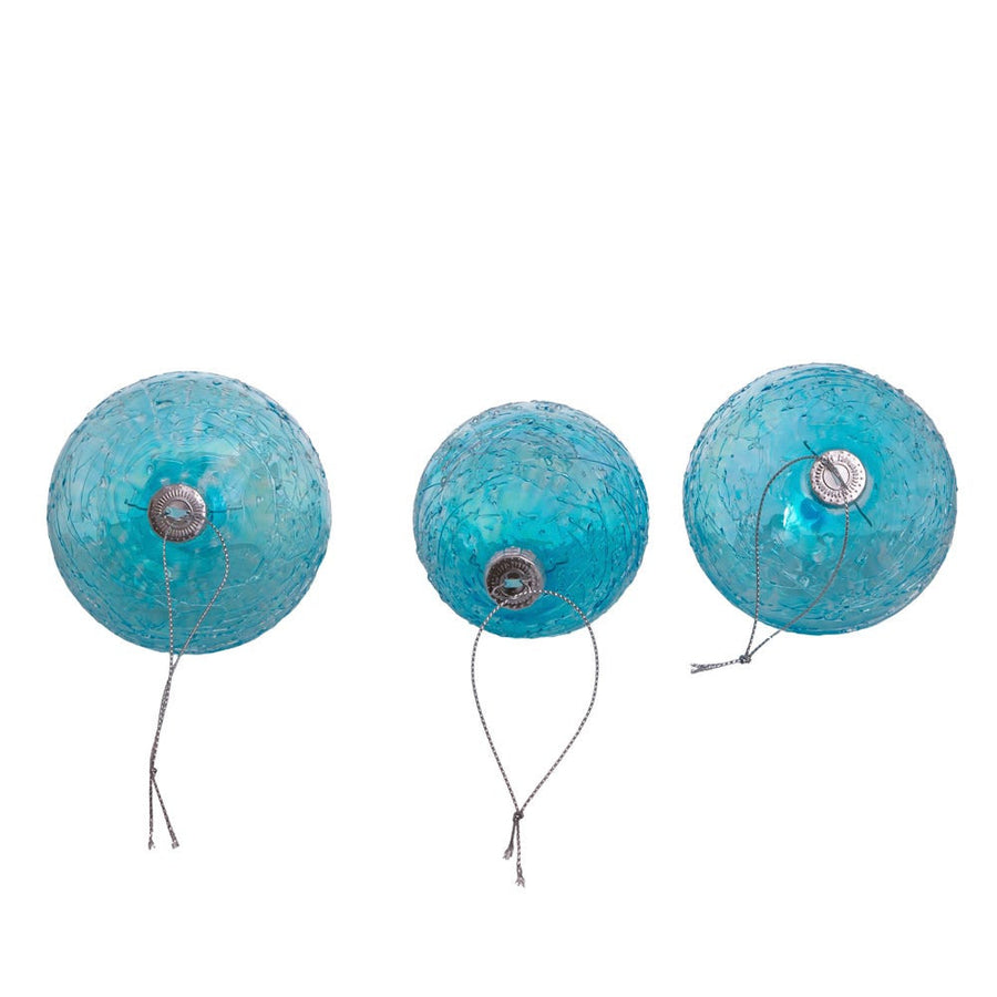 80MM Glass Blue Finial, Onion, and Ball Ornaments