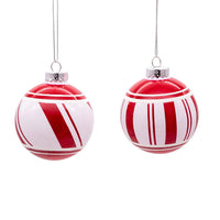 80MM Glass Red and White Ball Ornaments
