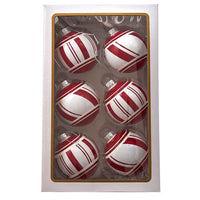80MM Glass Red and White Ball Ornaments