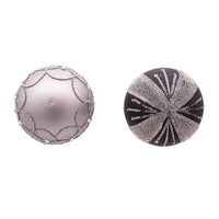 80MM Glass Silver and Black Jeweled Ball Ornaments