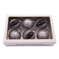 80MM Glass Silver and Black Jeweled Ball Ornaments