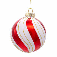 80MM Glass Gold, Red and White Ball Ornaments