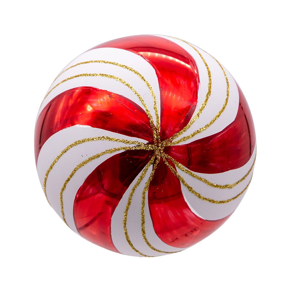 80MM Glass Gold, Red and White Ball Ornaments