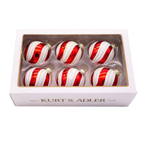 80MM Glass Gold, Red and White Ball Ornaments