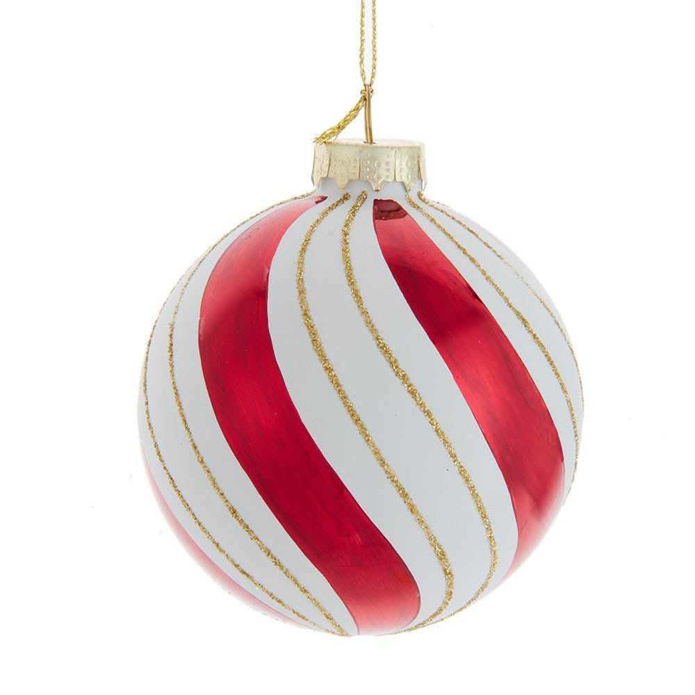 80MM Glass Gold, Red and White Ball Ornaments