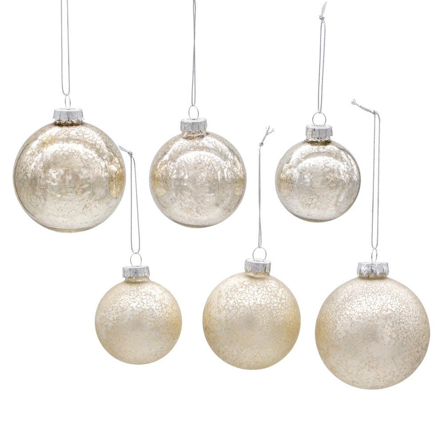 60MM-80MM Glass Shiny and Matte Platinum Mercury Ball Ornaments