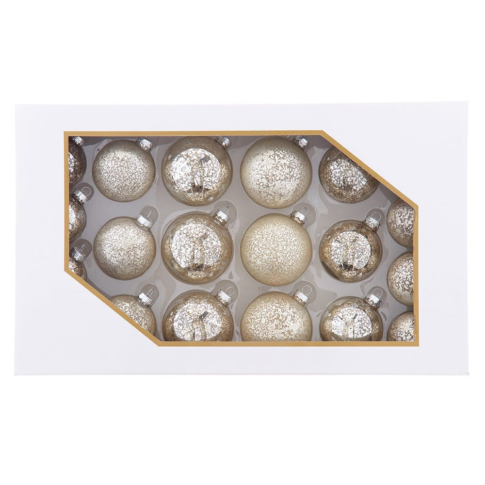 60MM-80MM Glass Shiny and Matte Platinum Mercury Ball Ornaments