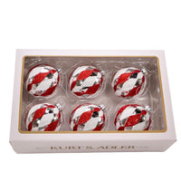 80MM Glass Red, White and Silver Ball Ornaments