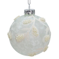 80MM Glass White Pearl Ball Ornaments