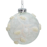 80MM Glass White Pearl Ball Ornaments