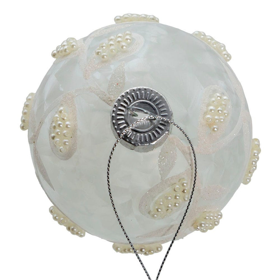 80MM Glass White Pearl Ball Ornaments