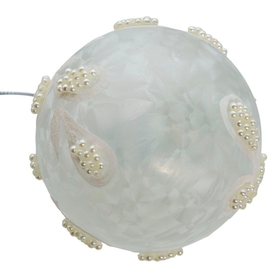 80MM Glass White Pearl Ball Ornaments