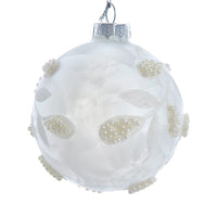 80MM Glass White Pearl Ball Ornaments
