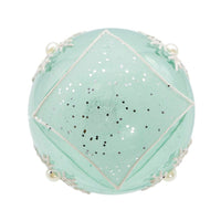 80MM Glass Teal Snowlike Ball Ornaments