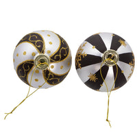 80MM Glass Silver, Black & Gold Ball Ornaments