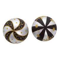 80MM Glass Silver, Black & Gold Ball Ornaments