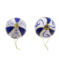 80MM Glass Blue & White Ball Ornaments