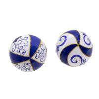 80MM Glass Blue & White Ball Ornaments
