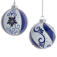 80MM Glass Blue & White Ball Ornaments