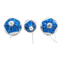 80MM Glass Blue Snowflake Ball, Onion and Teardrop Shaped Ornaments