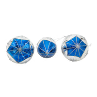80MM Glass Blue Snowflake Ball, Onion and Teardrop Shaped Ornaments