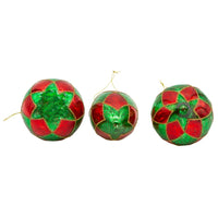 80MM Glass Green & Red Ball, Onion & Teardrop Shaped Ornaments