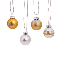 25MM Miniature Glass Gold & Silver Ball Ornaments