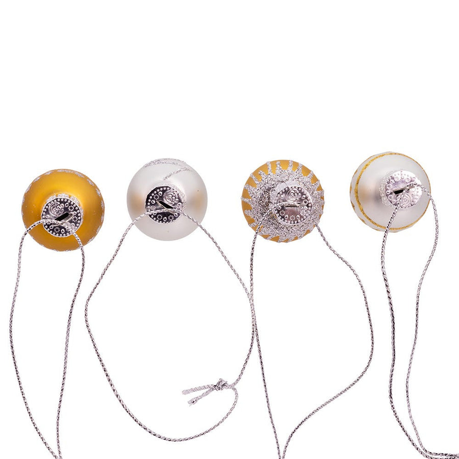 25MM Miniature Glass Gold & Silver Ball Ornaments