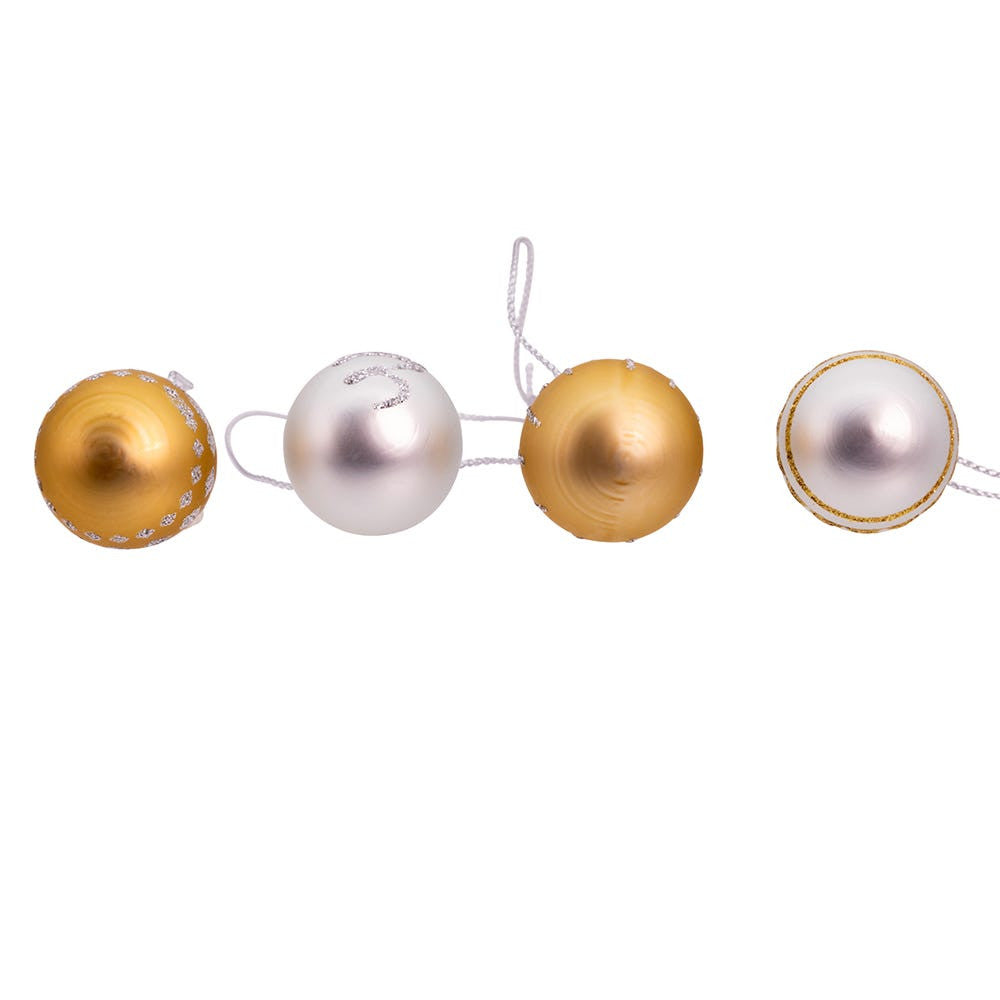 25MM Miniature Glass Gold & Silver Ball Ornaments