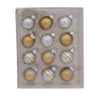 25MM Miniature Glass Gold & Silver Ball Ornaments