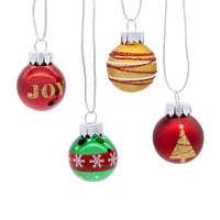 25MM Miniature Glass Red & Green Ball Ornaments