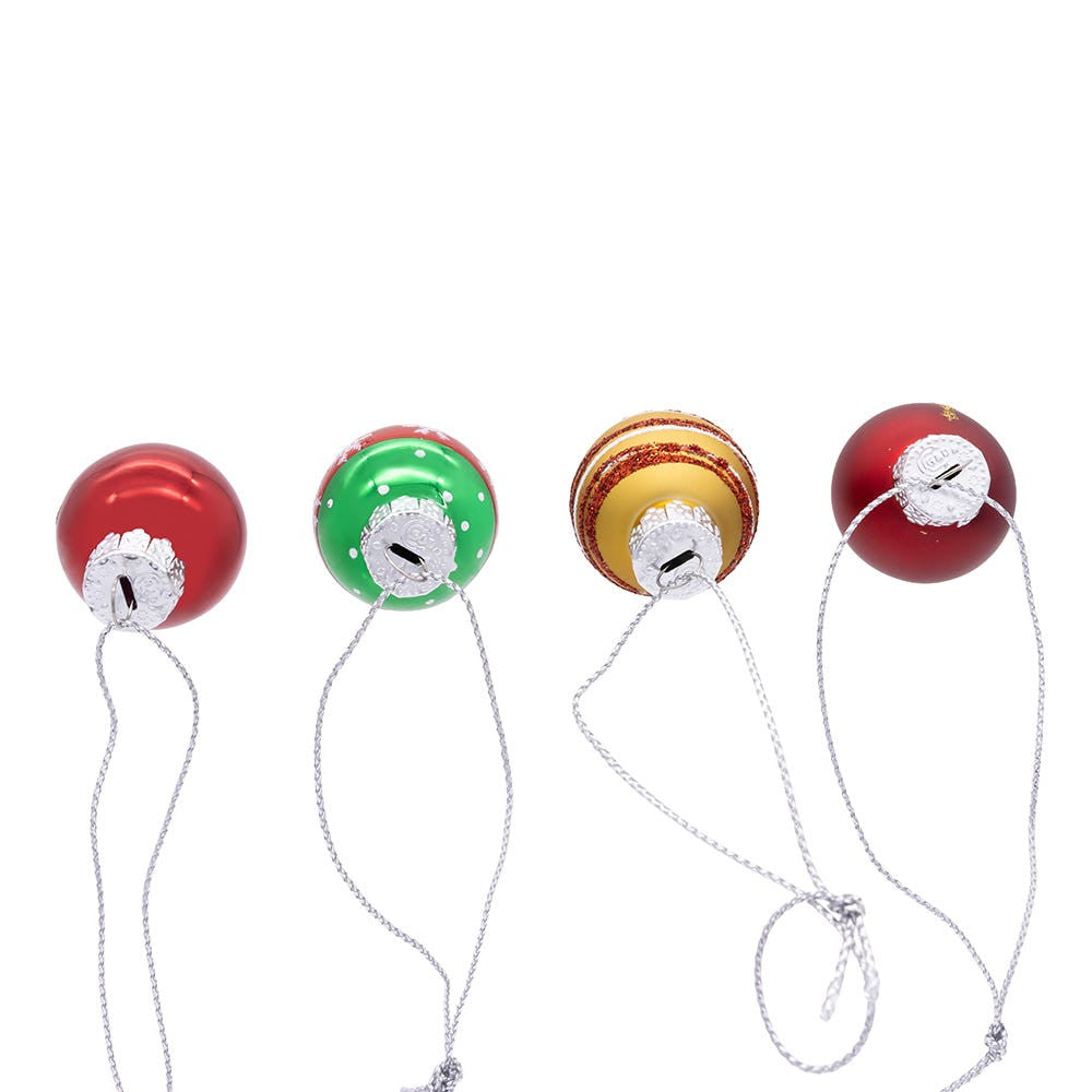 25MM Miniature Glass Red & Green Ball Ornaments