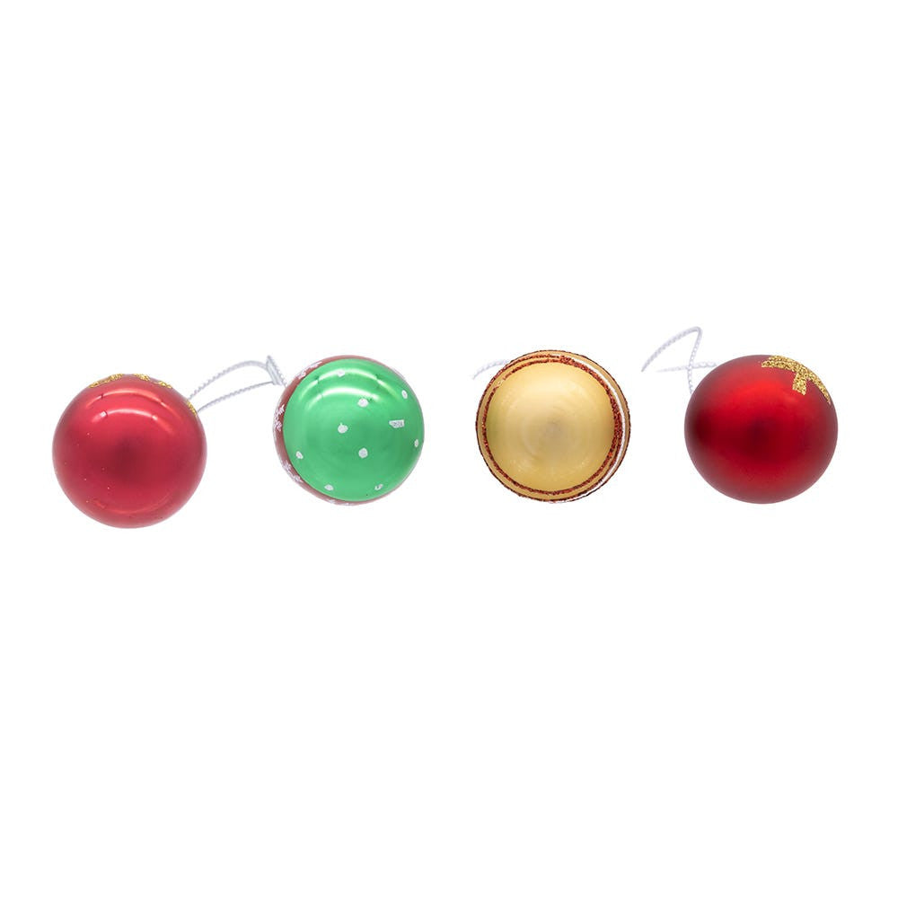 25MM Miniature Glass Red & Green Ball Ornaments