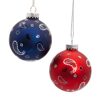 65MM Glass Bandana Style Ball Ornaments