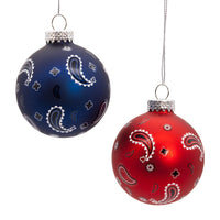 65MM Glass Bandana Style Ball Ornaments